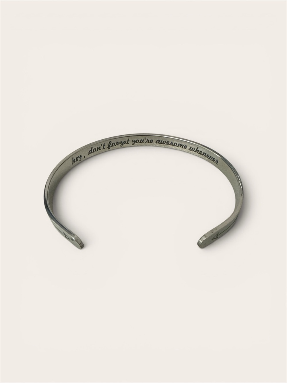 Inspirational Silver Cuff Bracelet